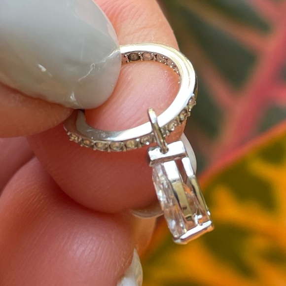 White CZ Sm 13mm Inside-out Hoops - Picture 10 of 11